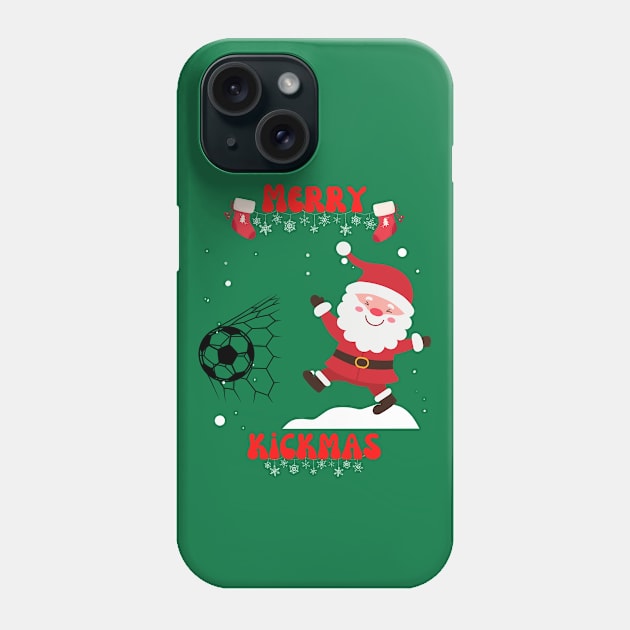 Merry kickmas - Christmas football and soccer santa Phone Case by Rubi16