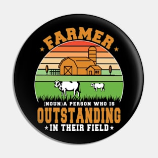 Farmer Definition Funny Farming Farm Tractor Animals Pin