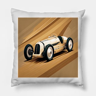 Art Deco Style Racing Car Pillow