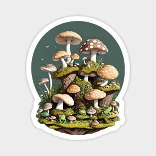 Whimsical Frogs And Mushrooms Magnet