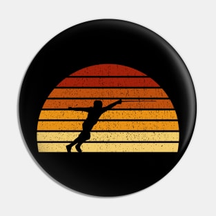 Vintage Sunset Fencing Gift For Fencers Pin