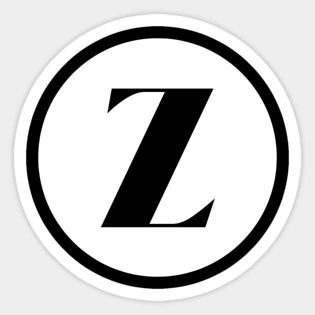 Large Letter Z Stickers 1.5 Round