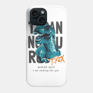 Jurassic Fury: Blue and Green T-Rex Phone Case