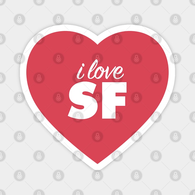 I Love SF (San Francisco) In Red Heart Magnet by modeoftravel