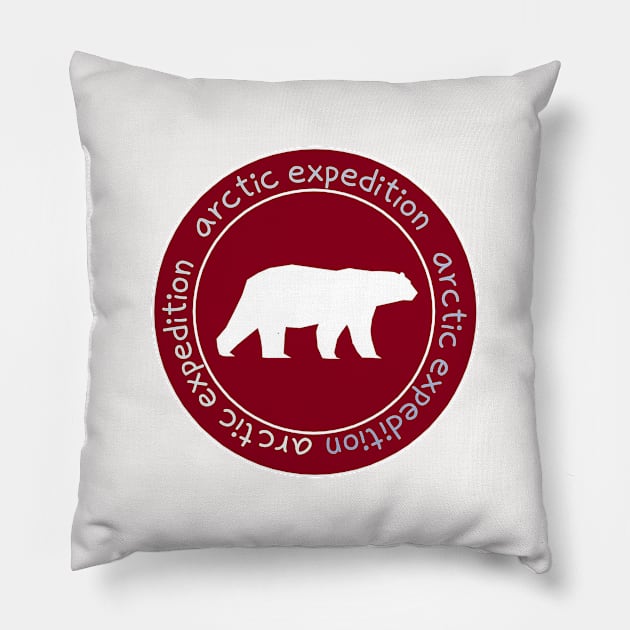 arctic expedition,polar bear Pillow by zzzozzo