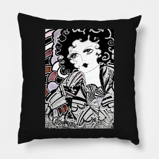 ART DECO, BLACK, DOLLY FLAPPER,,House of Harlequin Pillow