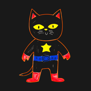 Crayon Superhero Kitty #1 T-Shirt