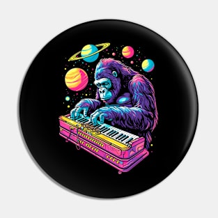 Galactic Gorilla Organist Pin