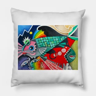 Fish Abstract ( first one ) Pillow