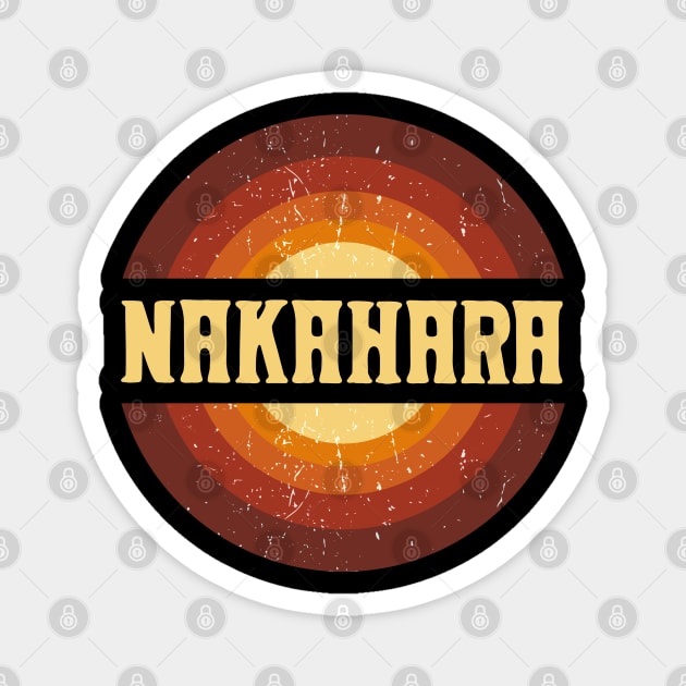 Vintage Proud Name Nakahara Anime Gifts Circle Magnet by Amir Dorsman Tribal