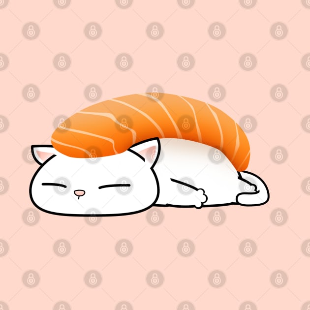 Chubby Cat Salmon Sushi by Takeda_Art