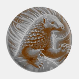 AI generated fiery pangolin from the sun Pin