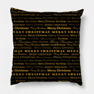 Golden Mery Christmas pattern Pillow