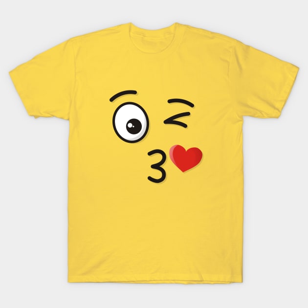 Winky Face Smiley With Heart Kiss Emoji T Shirt Winky Face Smiley With Heart Kiss Emoji T Shirt