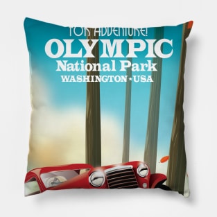 Olympic National Park Washington Travel poster Pillow