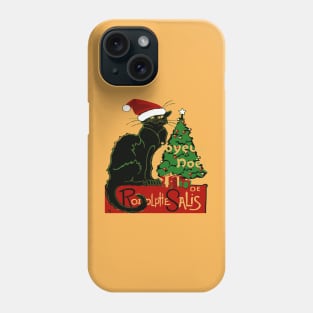 Joyeux Noel Le Chat Noir Spoof With Yule Tree v2 Phone Case