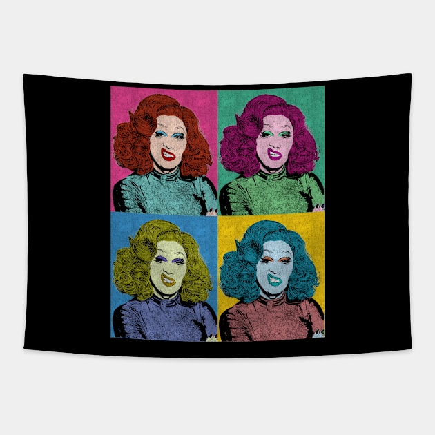 Jinkx Monsoon Chritmas Holiday 80s Pop Art Style Tapestry by ArtGaul