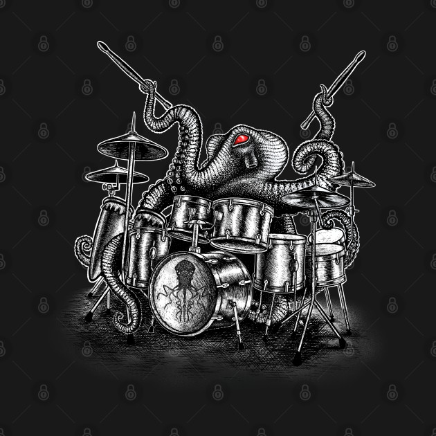 Octopus playing drums musician by Artardishop
