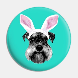 Schnauzer Easter Bunny Pin