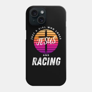 Just A Girl Who Loves Jesus and Racing Christian Cross Phone Case