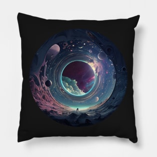 Looking Up At The Hole In The Sky Circle Event Horizon Pillow