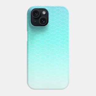 Japanese Seigaiha Light Blue Gradient Pattern Phone Case