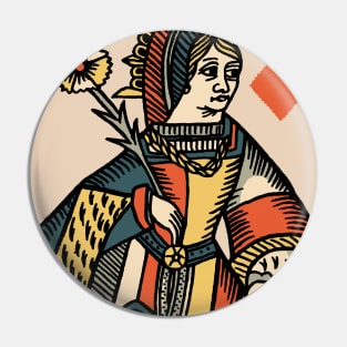 Classic Character of Playing Card Queen of Diamonds Pin