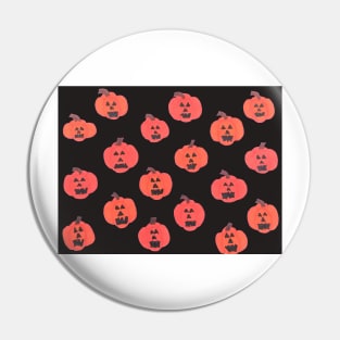 Halloween Jack-o-Lanterns on Black Pin