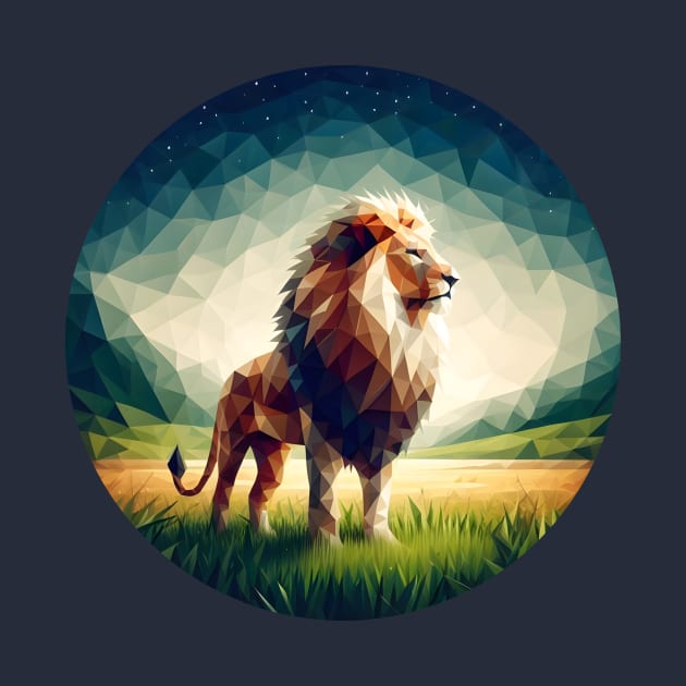 Lion Low Poly by Antipodal point