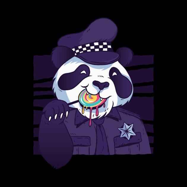 cute panda policeman cartoon gift by Midoart