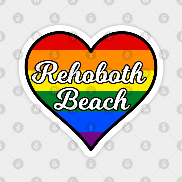 Rehoboth Beach Delaware Gay Pride Heart Magnet by fearcity
