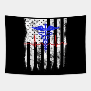 American Nurse Usa Flag Doctor Tapestry