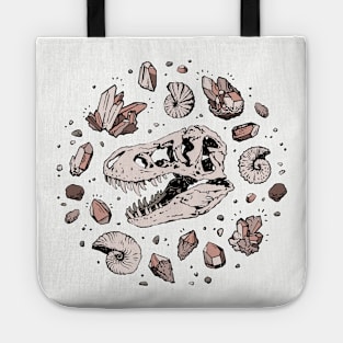 Geo-rex Vortex | Tyrannosaurus Dinosaur Science Art | Rose Quartz Tote