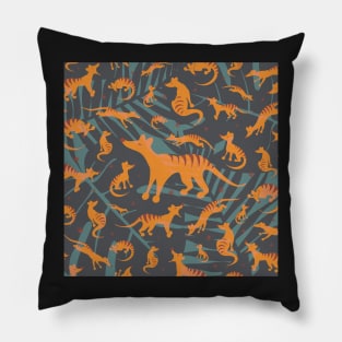 Salted Caramel Tasmanian Tigers Jungle Pattern Pillow