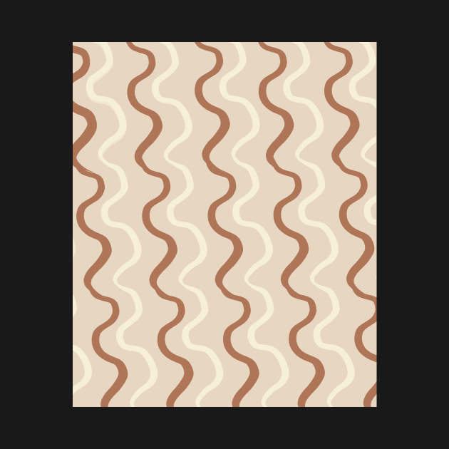 Simple Minimalist Abstract Woby lines Earth Tones Pattern by zedonee