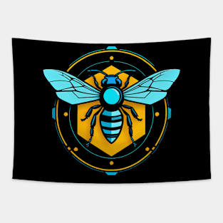 Bee Logo Cyberpunk Tapestry