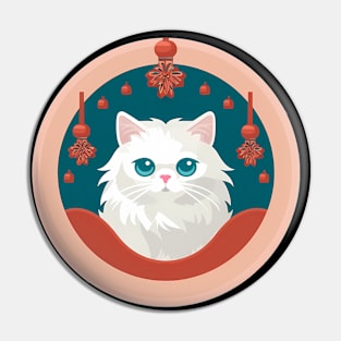 Persian Cat Xmas  Ornament, Love Cats Pin