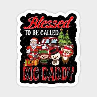 Blessed To Be Called Big Daddy Christmas Buffalo Plaid Truck Magnet