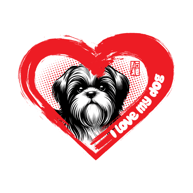 I Love My Shih Tzu - Devoted dog - I Love my dog by ArtProjectShop