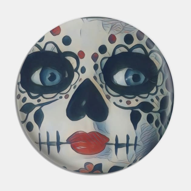 Suspicions Sugar Skull Girl Pin by ReanimatedStore