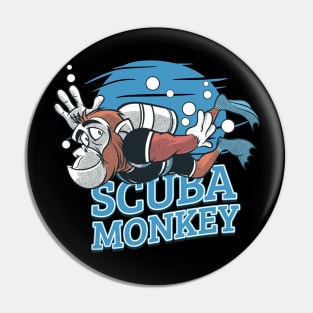 Scuba Monkey - Scuba Diving Chimp Pin