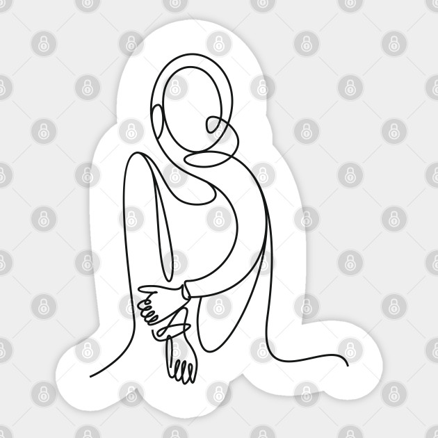 Lineart Girl Lineart Sticker Teepublic,Old Man Face Reference