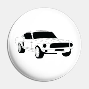 FF Ford Mustang Black Outline Pin