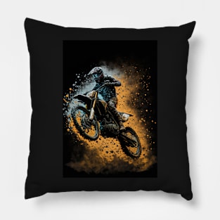 CoDirt Bike With Paint Splash Pillow