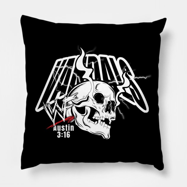 Smoking skull 3:16 Pillow by Mangekyou Media