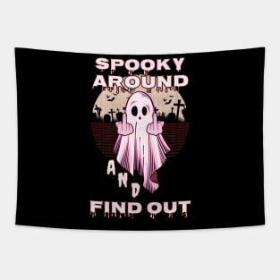 Spooky Around and Find Out Funny Halloween Tapestry