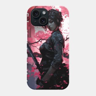 Japanese Sakura Samurai Girl Phone Case