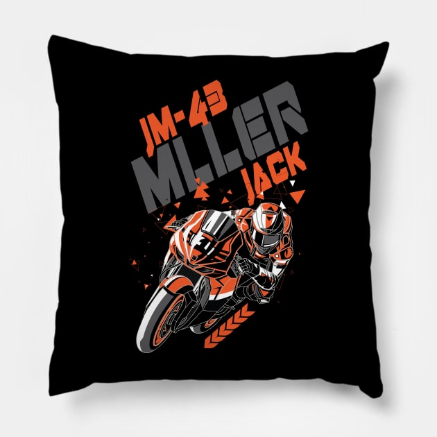 Jack Miller 43 Superbike Motorcycle Racer MotoGP Pillow by CGD