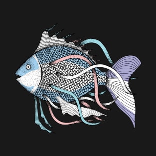 Fantasy Fish Ink Illustration T-Shirt