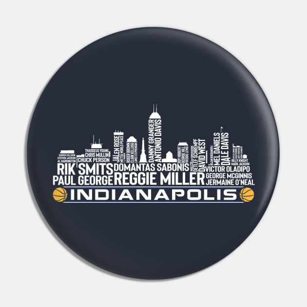 Indiana Basketball Team All Time Legends, Indianapolis City Skyline Pin by Legend Skyline